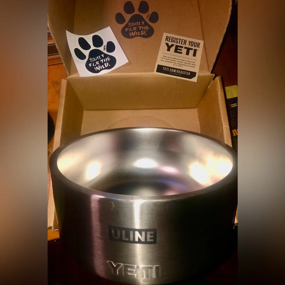 YETI BOOMER 8 CUP Stainless Dog Bowl Co-Branded with ULINE NIB